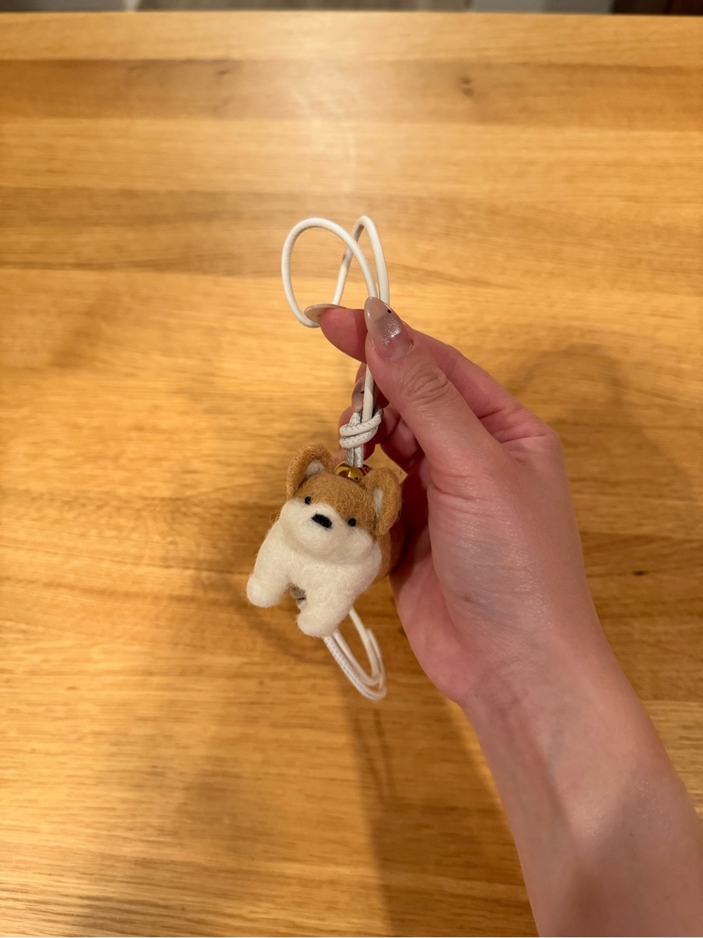 LOEWE Corgi charm in felt and calfskin